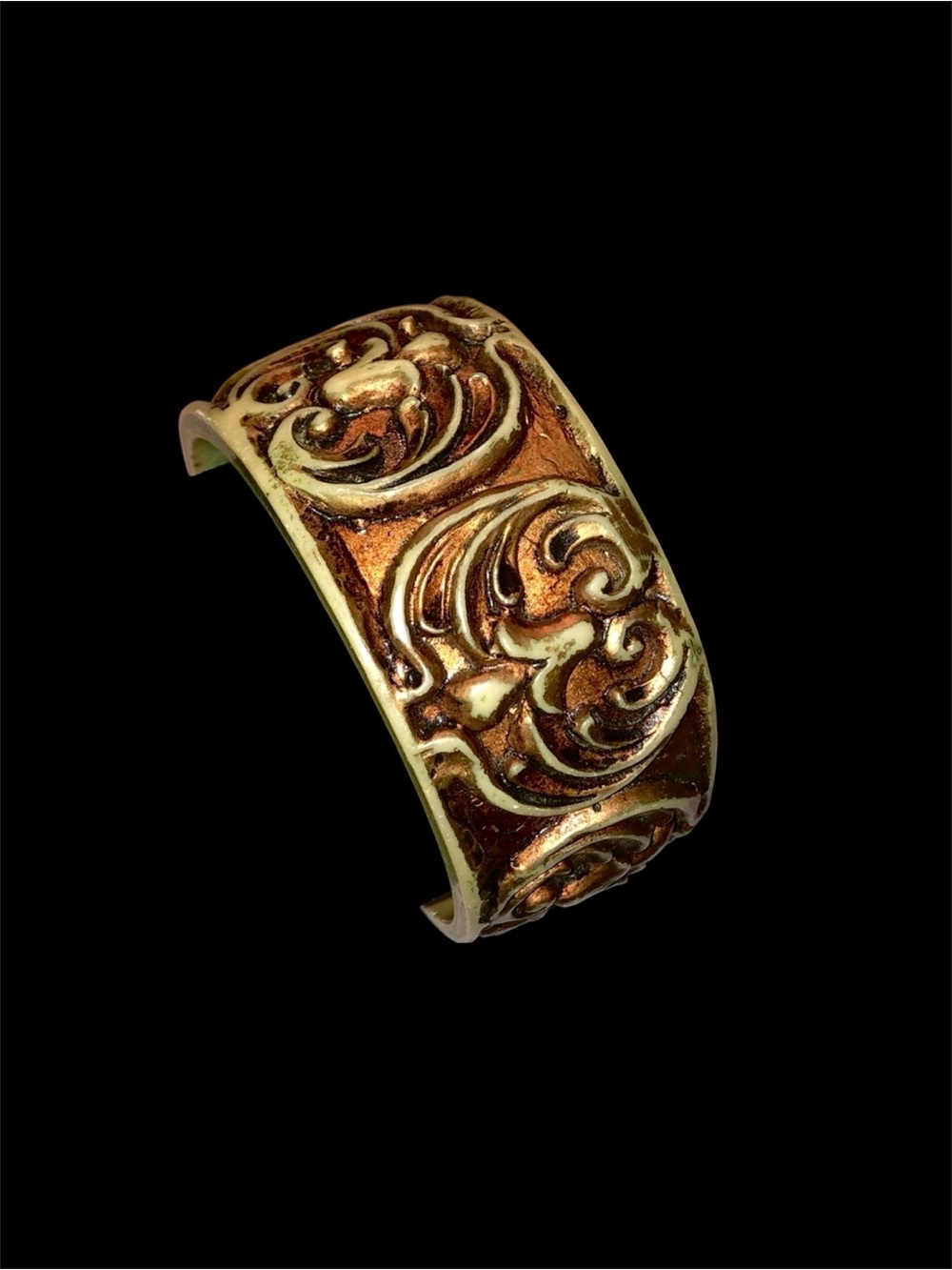BANGLE BRACELET | Vintage Boho Aged Bronze Chunky Style | Neutral Tones | Unisex - Picture 7 of 12